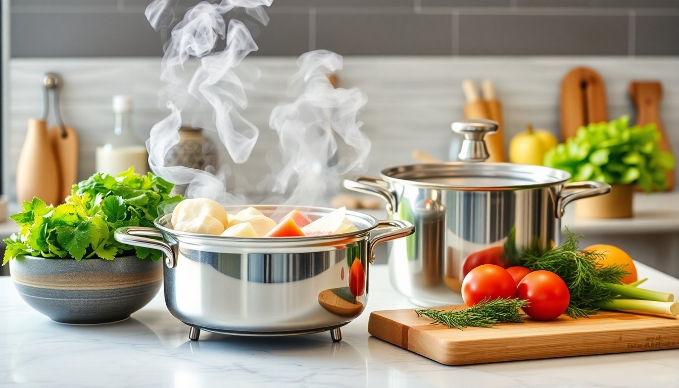 kitchen con herramientas de vapor