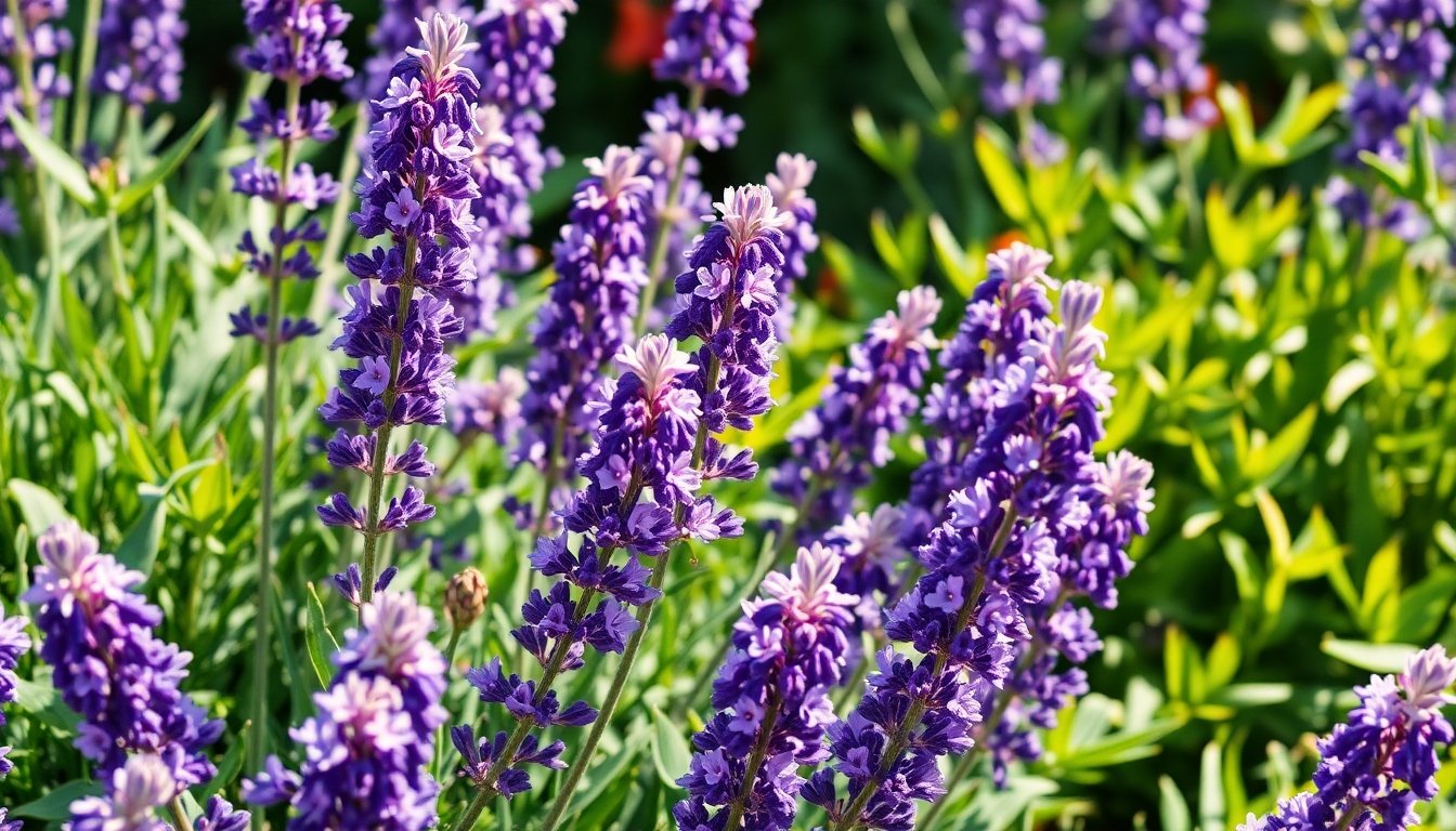 Lavanda en un jardín bien cuidado