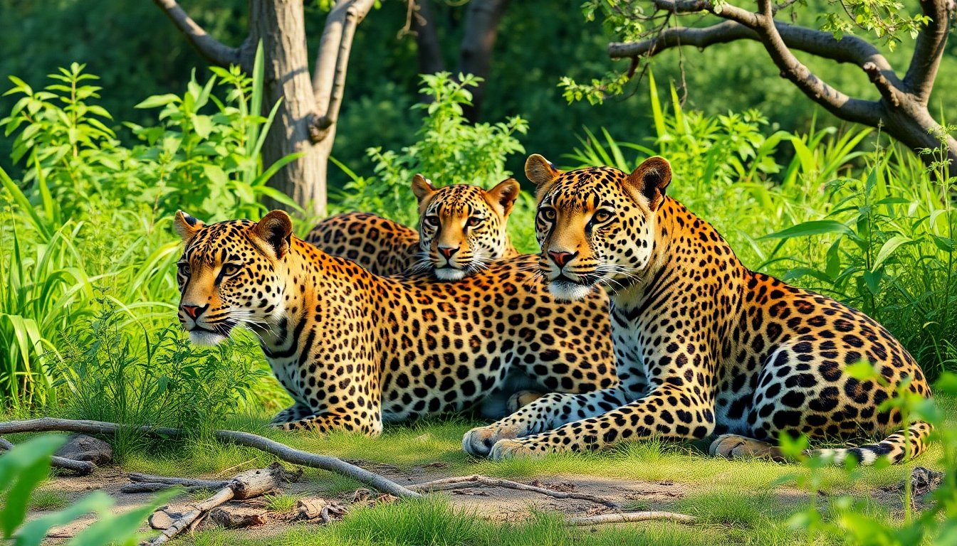 Leopardos en una reserva natural