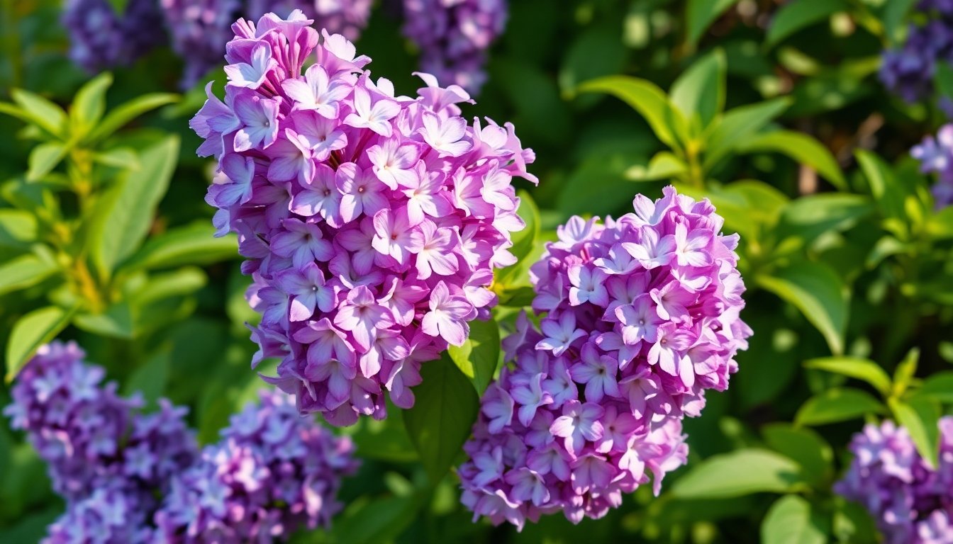 Lilas flores en pleno esplendor