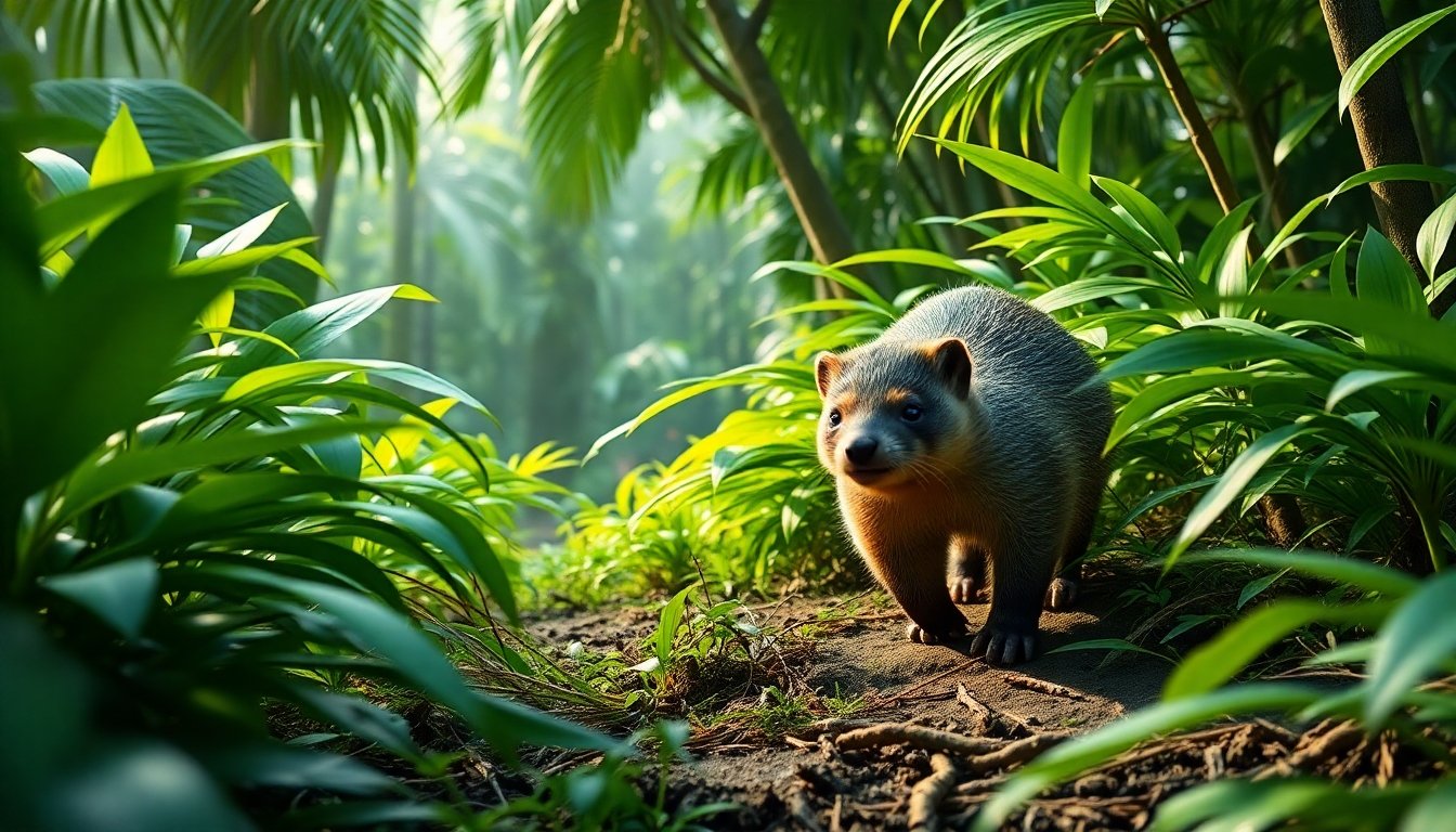 Mangosta en la selva tropical