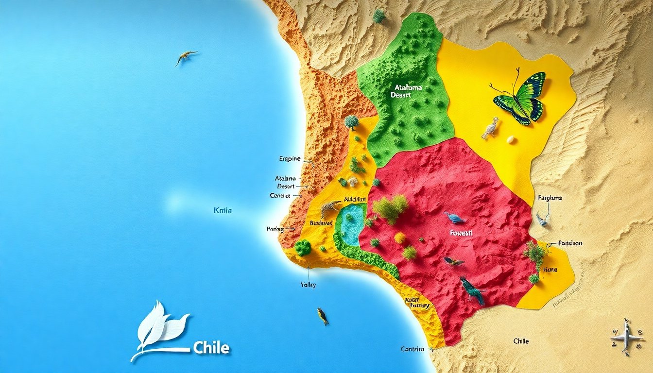 Mapa de hotspots de biodiversidad en Chile