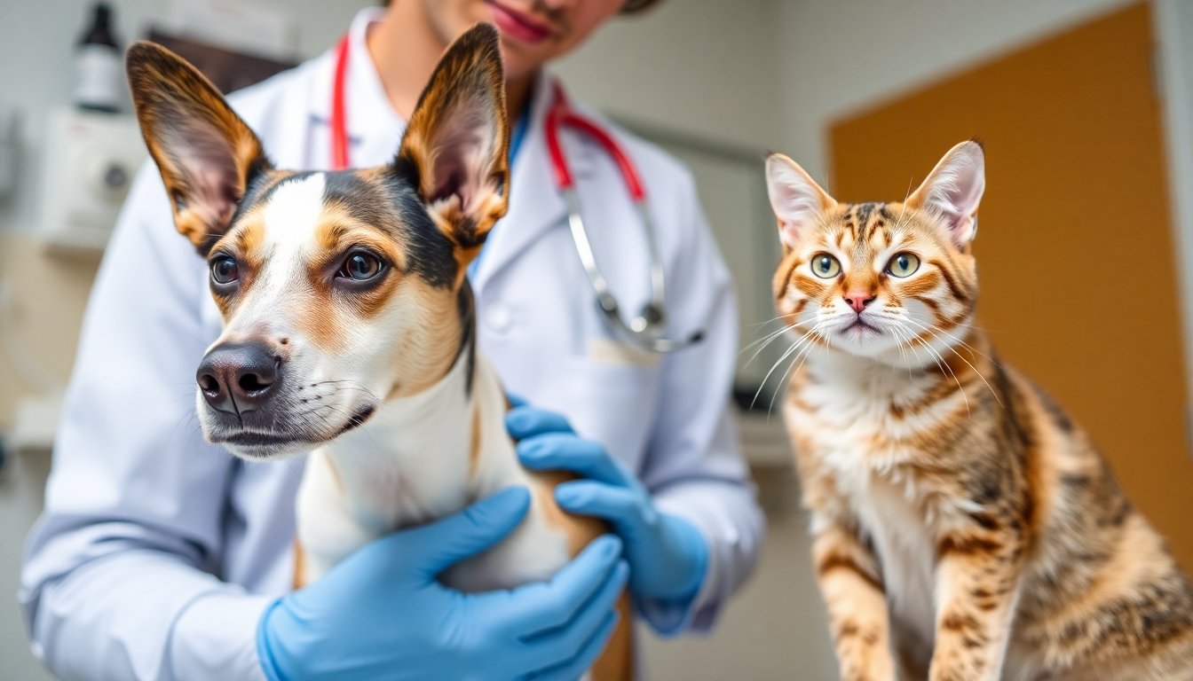 Mascota saludable en consulta veterinaria