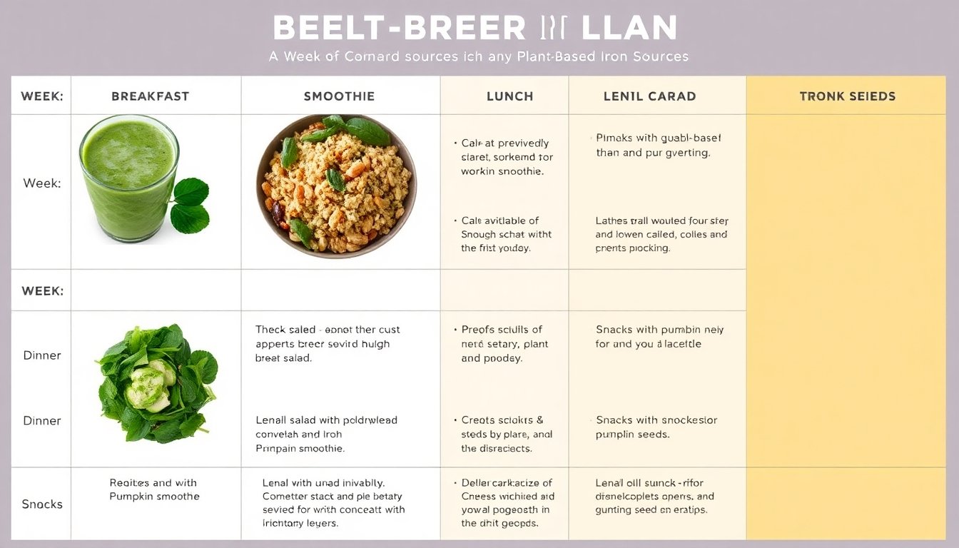 meal plan rico en hierro vegetal