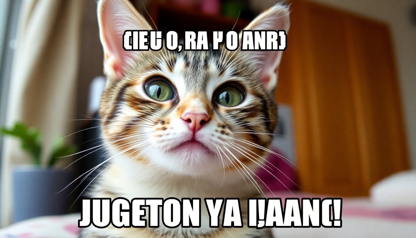 Meme divertido de un gato