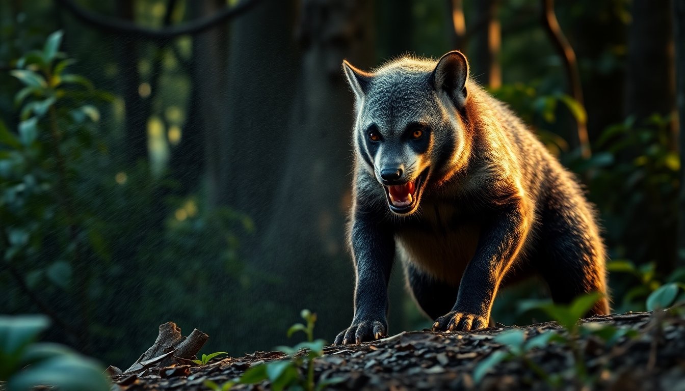 Mofeta defendiendo su territorio