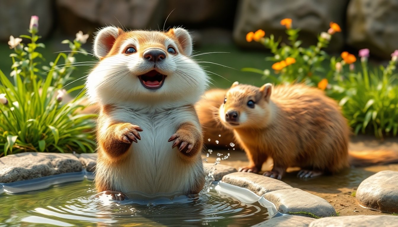 Molly, la nutria feliz en el santuario