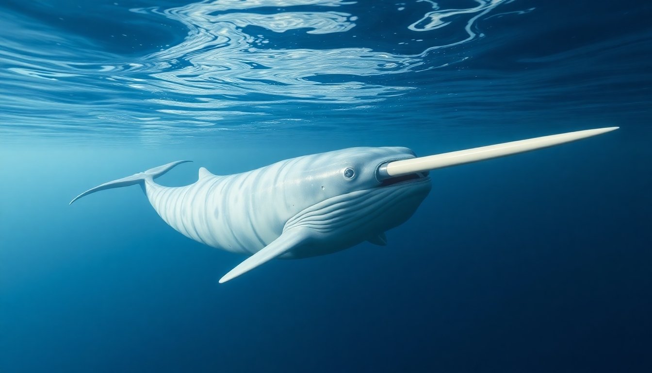 Narval en su hábitat marino