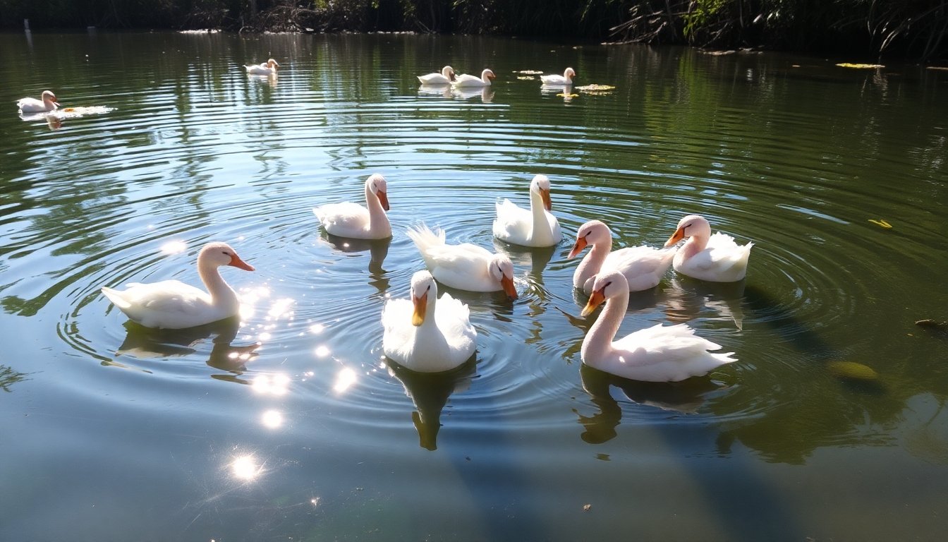 Nenúfares coloridos en un estanque