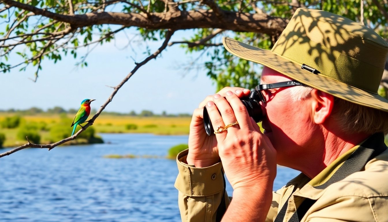 Observador de aves en Botsuana
