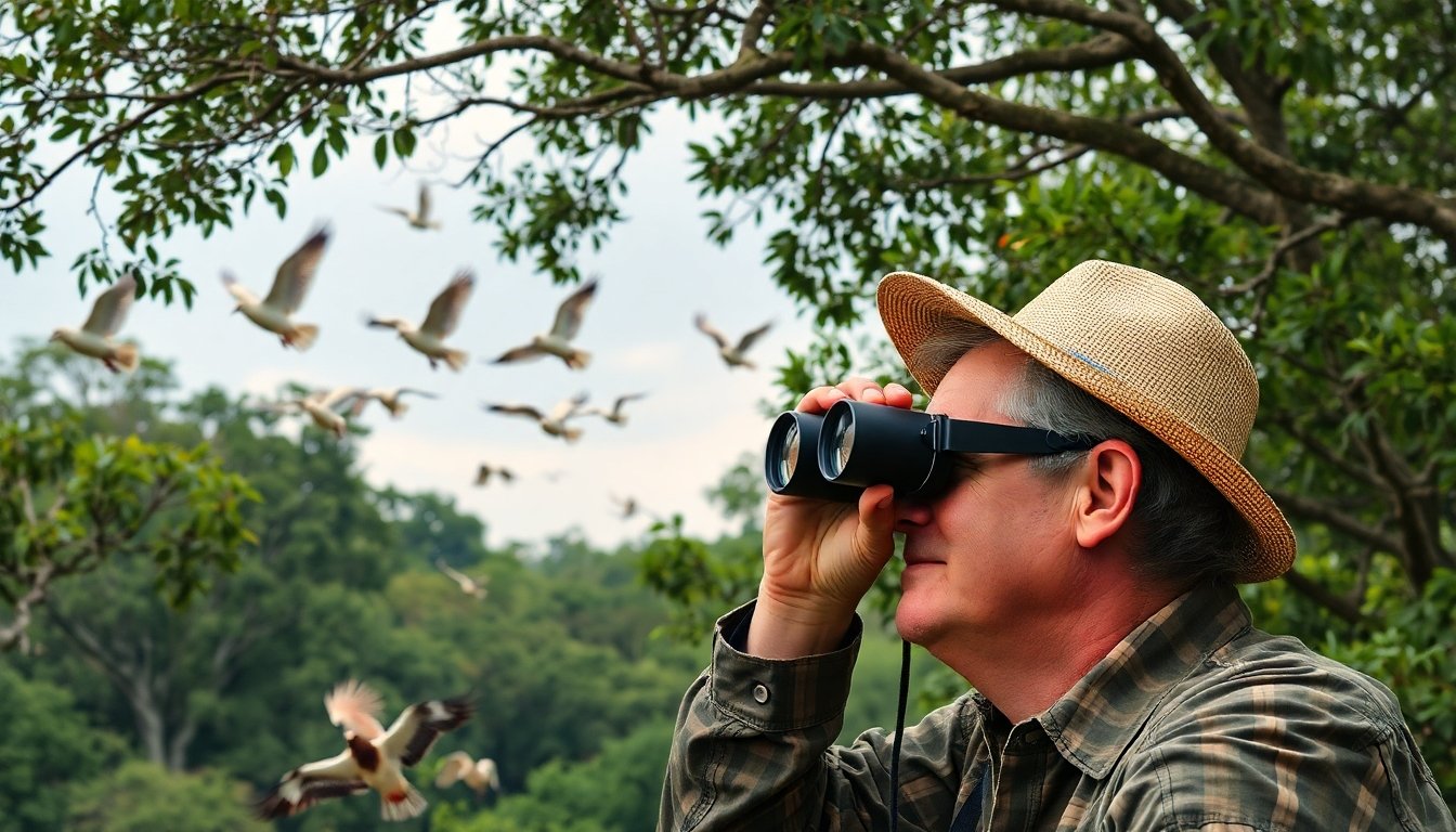 Observador de aves en la Reserva Kaw, Guayana Francesa