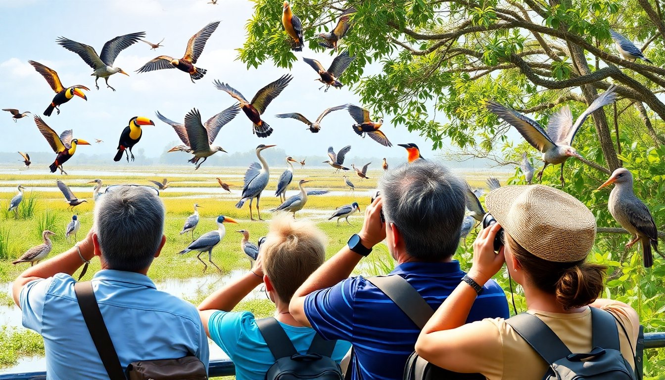 Observadores de aves en el Pantanal