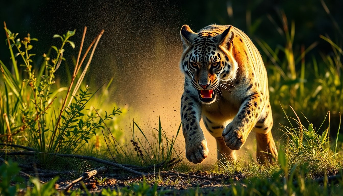 Onza cazando en su hábitat