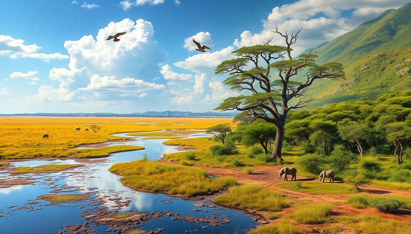 Paisaje diverso de los ecosistemas de Zimbabue