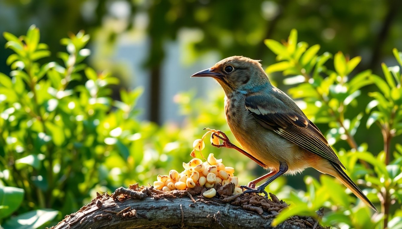 Pájaro cenzontle interactuando en su ecosistema