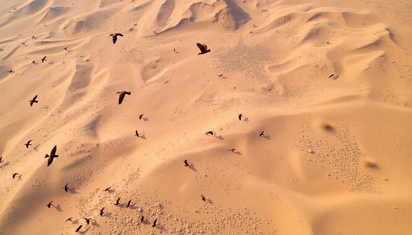 Pájaros del Negev en vuelo