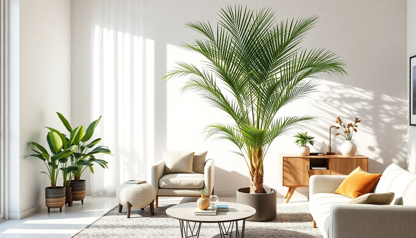 Palmera areca decorando un hogar moderno
