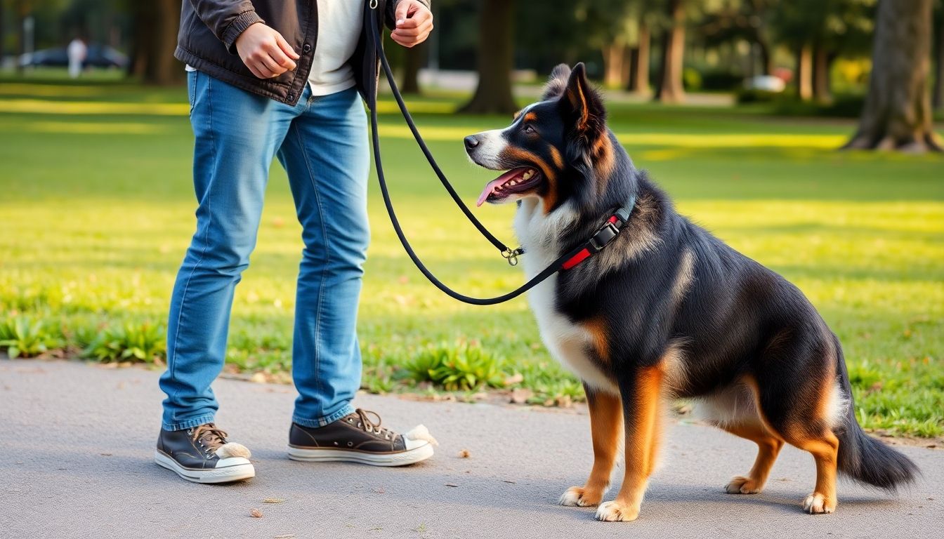 pastor caucásico en una sesión de entrenamiento