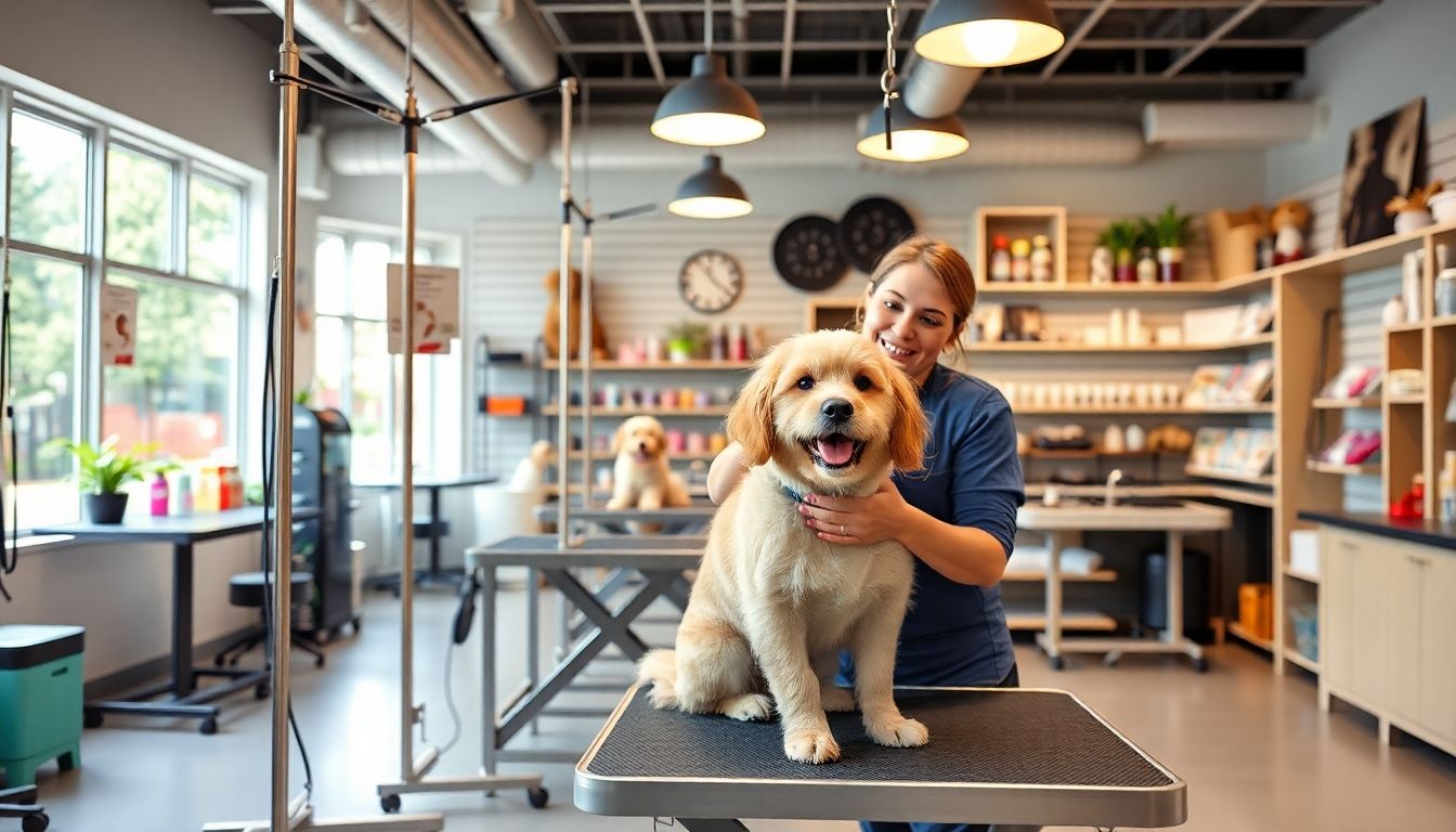 Peluquería canina en tienda de mascotas