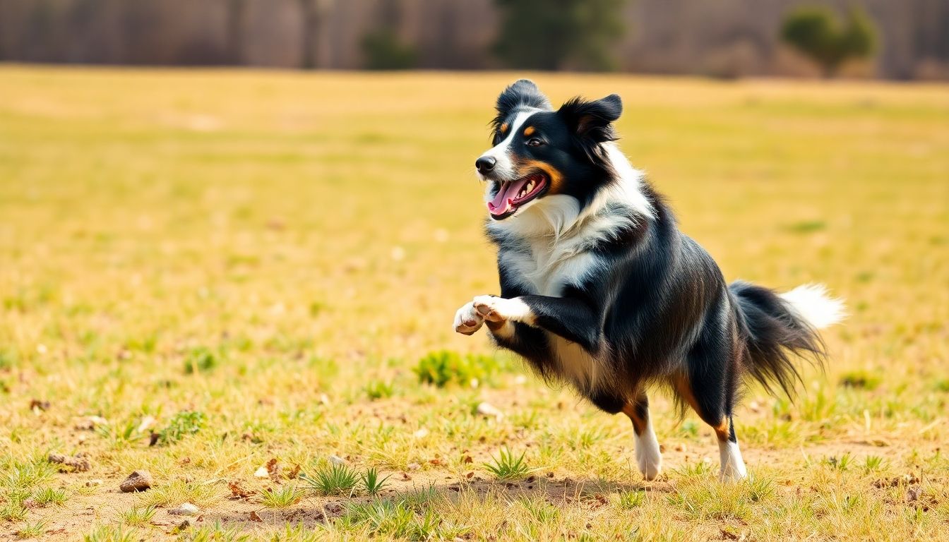 perro border collie en acción