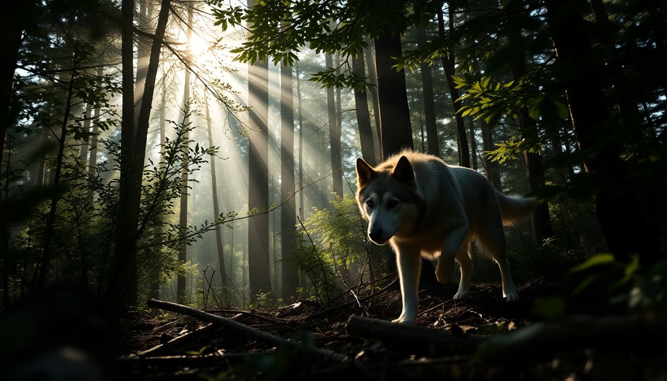 Perro lobo en su hábitat natural