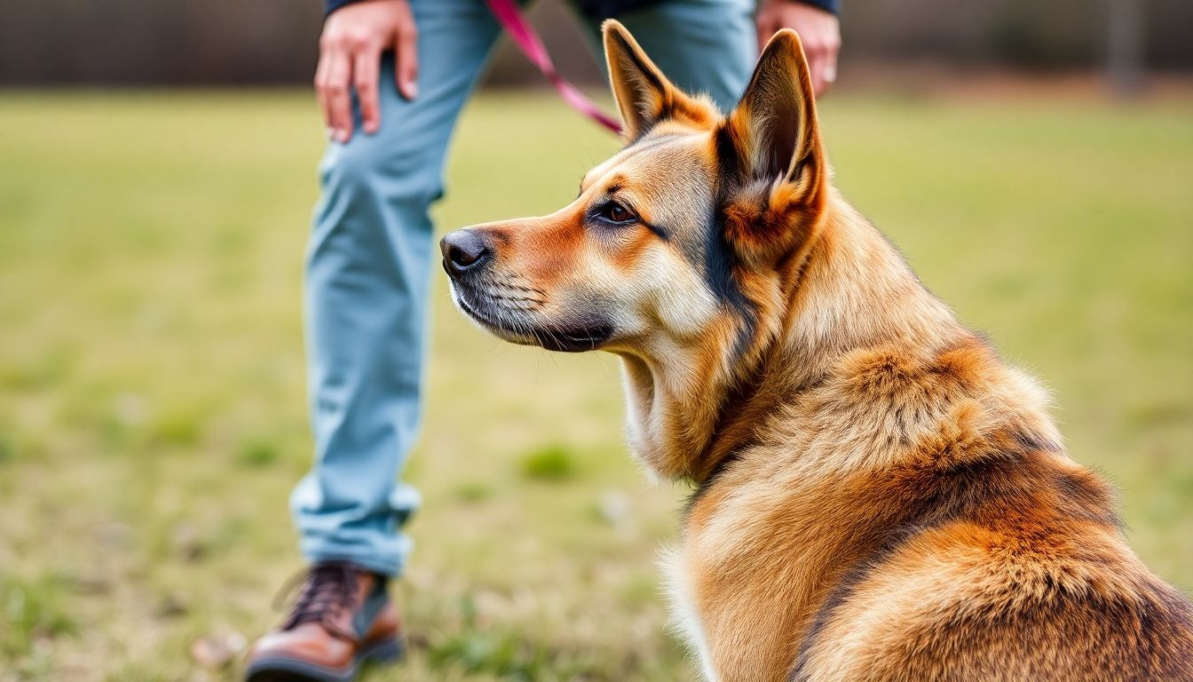 perro pastor alemán en entrenamiento
