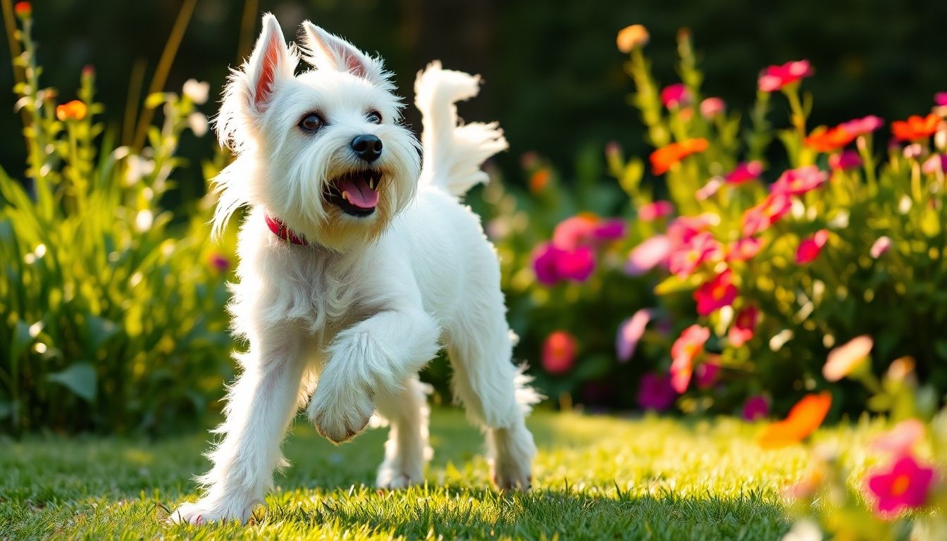 Perro schnauzer en un entorno natural