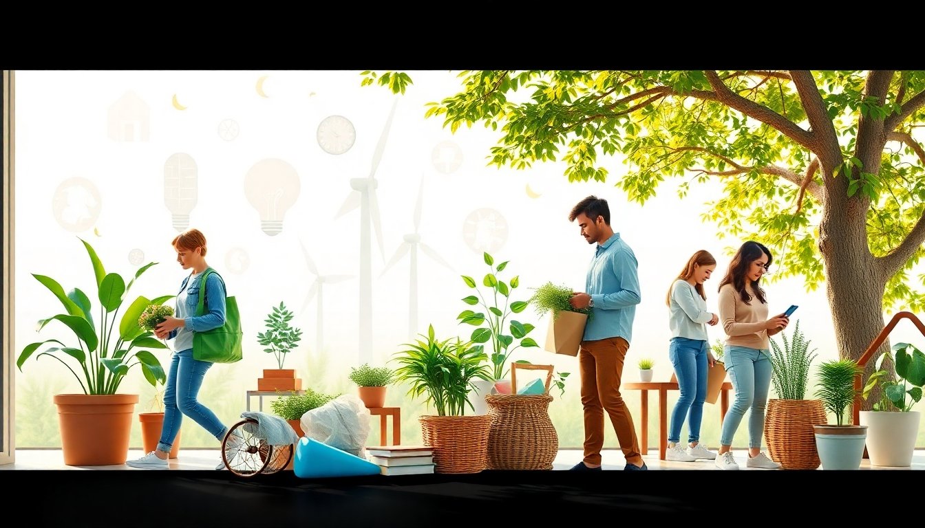 Personas adoptando un estilo de vida sostenible