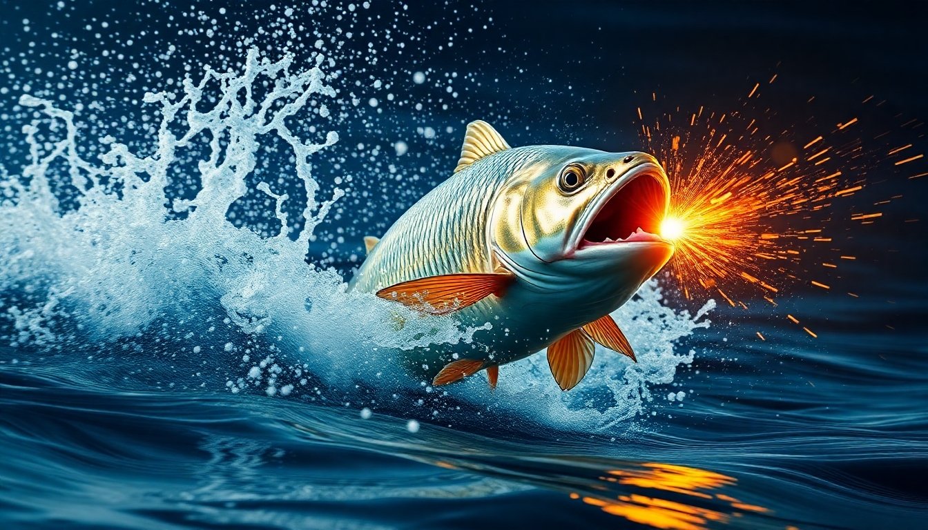 Pez sierra en acción