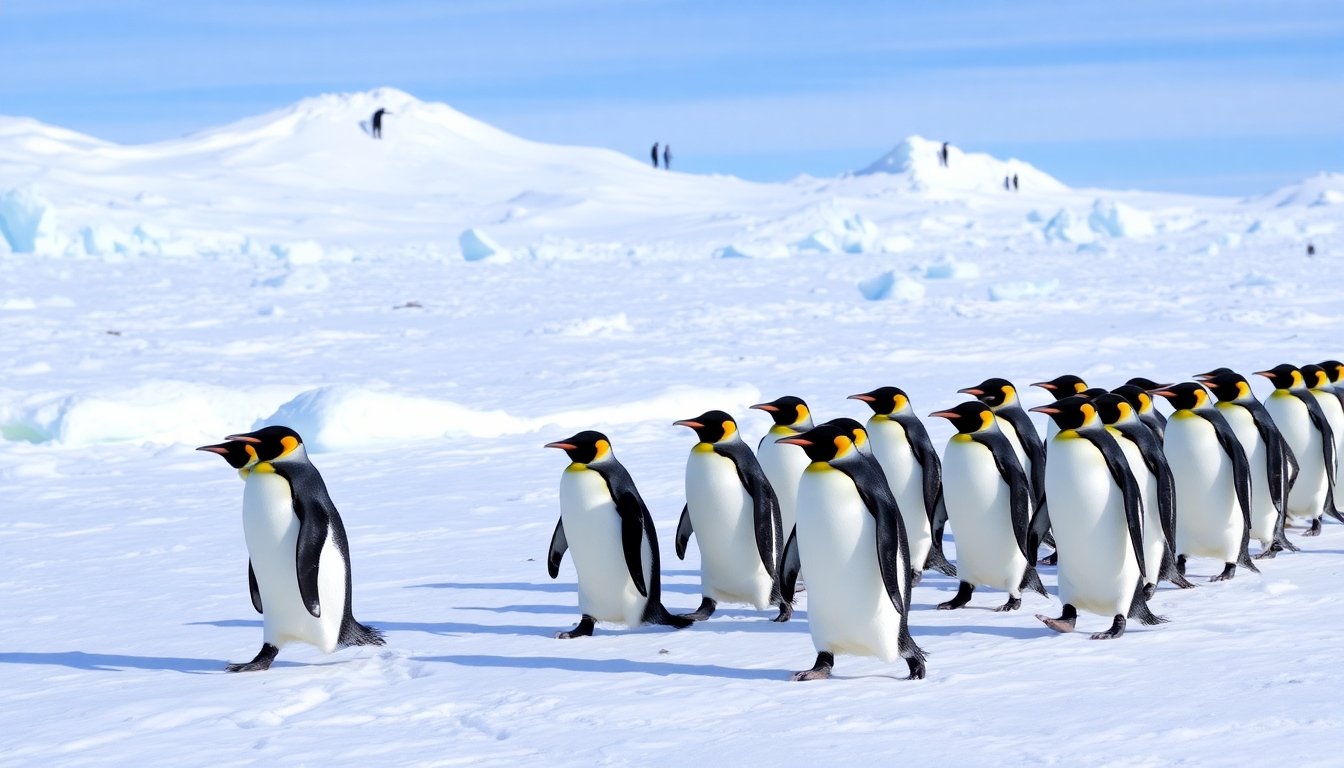Pingüinos en la Antártida