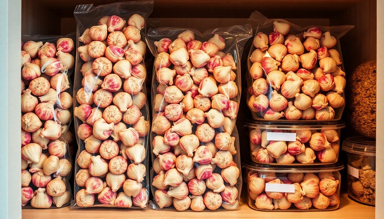 Piñones almacenados en frascos herméticos en la cocina