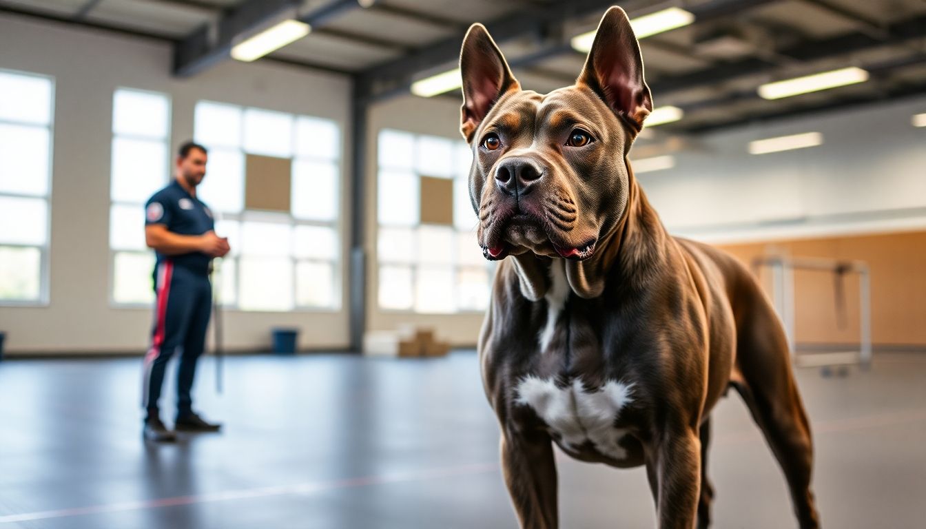 Pitbull americano en entrenamiento
