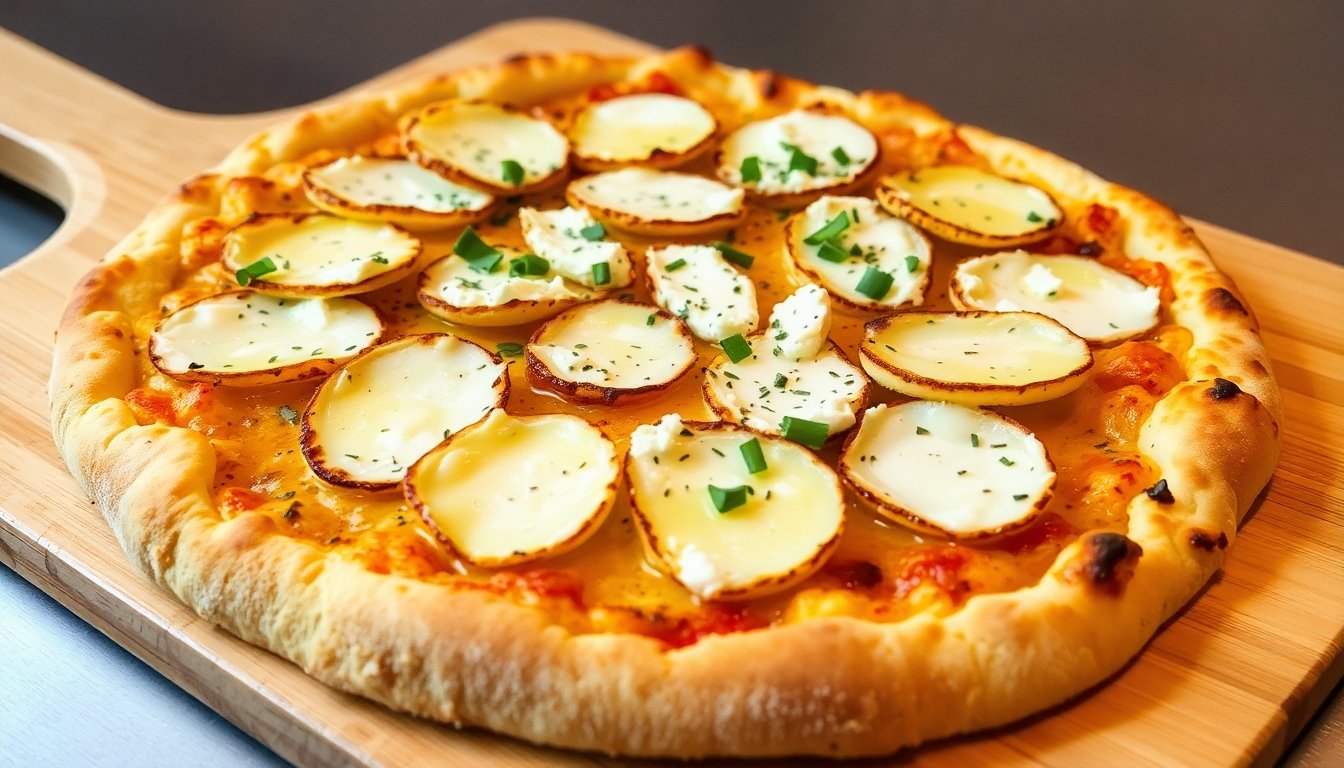 Pizza de calabacín con queso de cabra