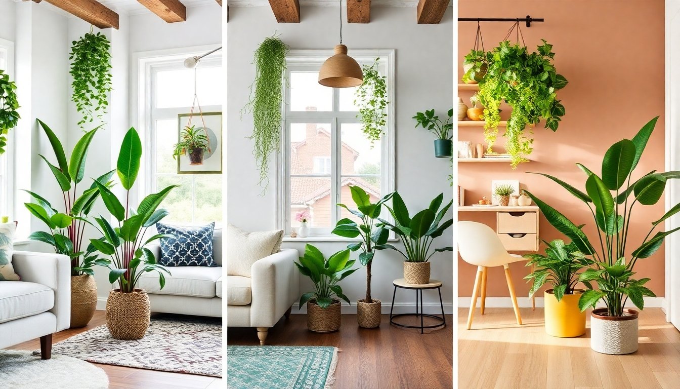 Plantas decorativas en diferentes áreas del hogar