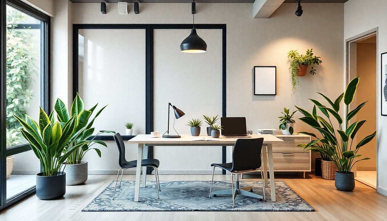 Plantas en una oficina en casa