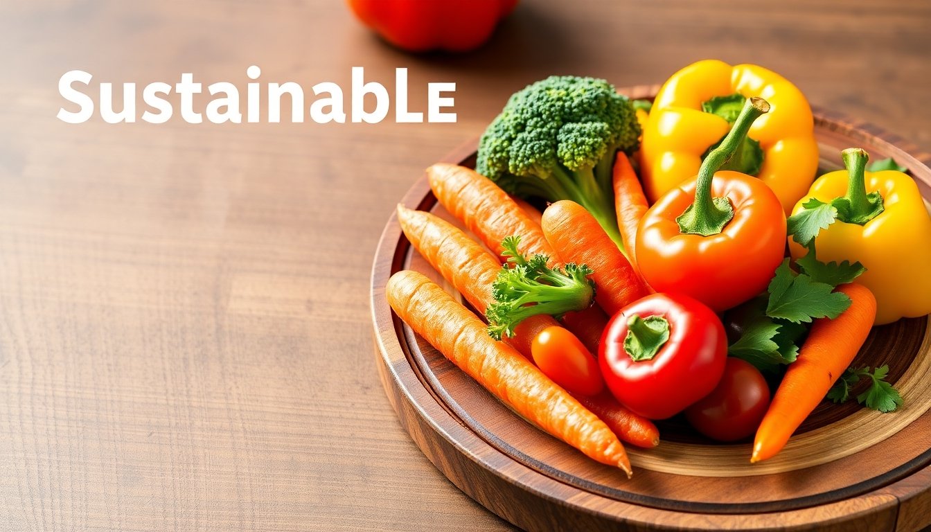 Plato sostenible con verduras variadas