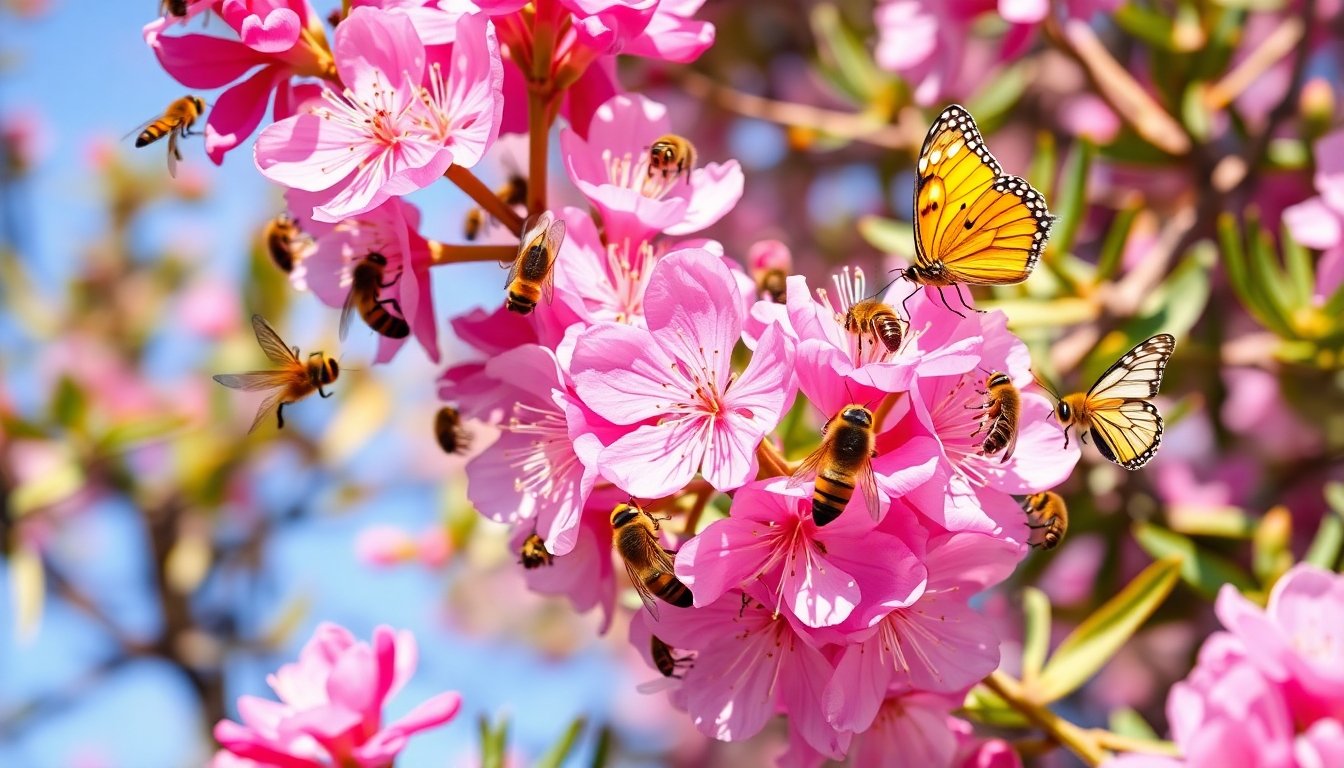 Polinizadores en las flores de tamarisco
