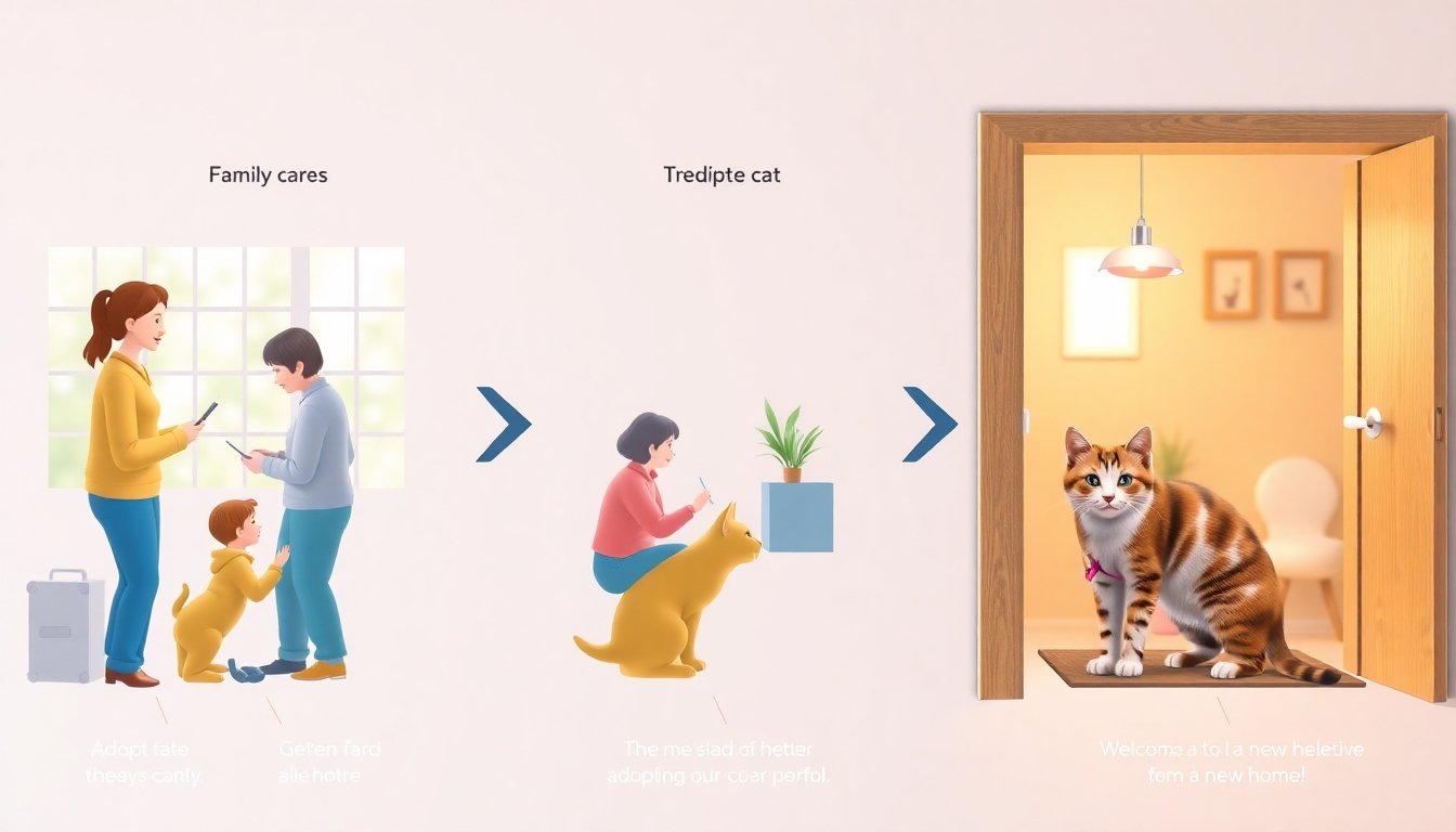 Proceso de adopción de gatos paso a paso