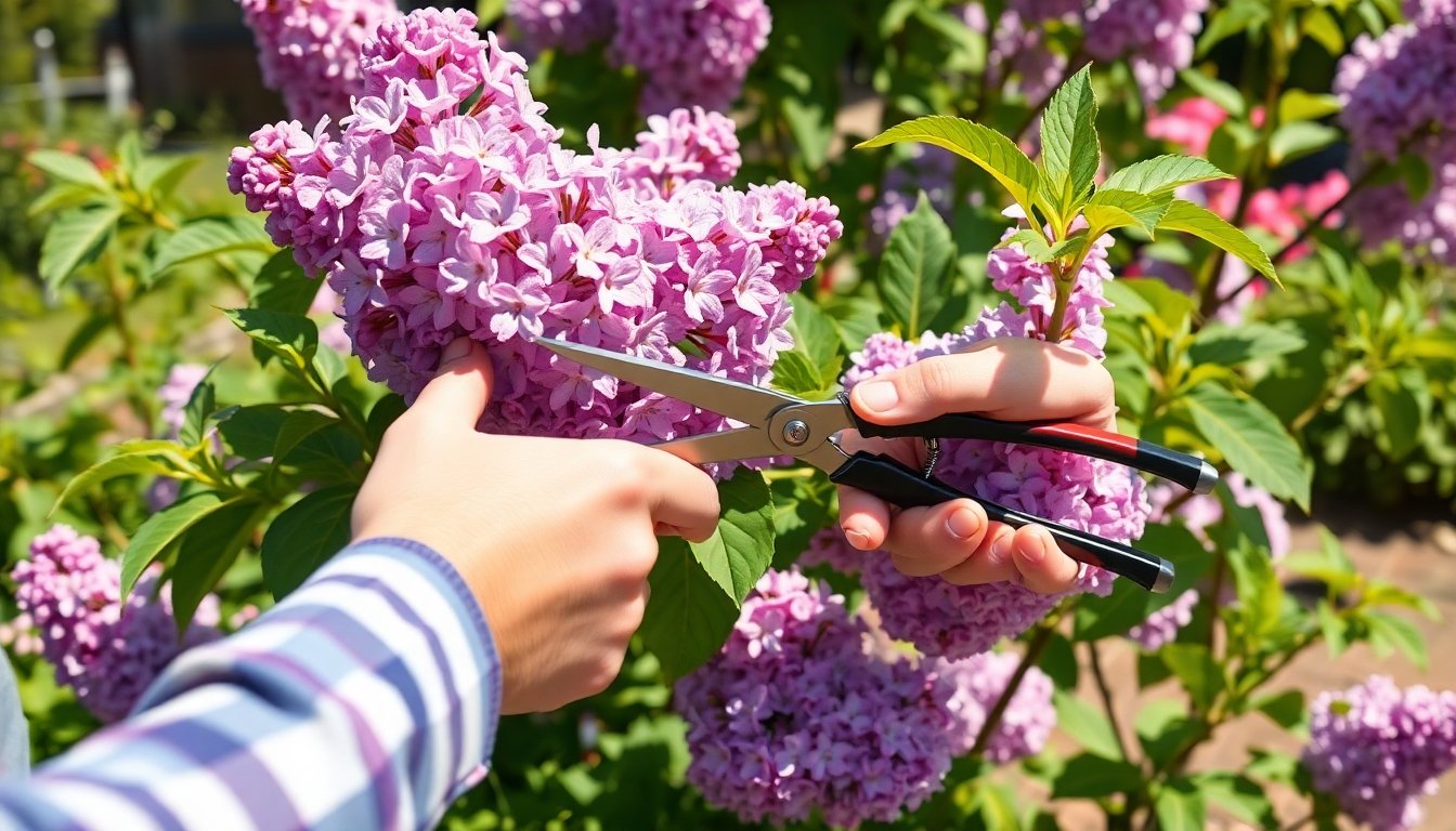 Proceso de poda de lilas