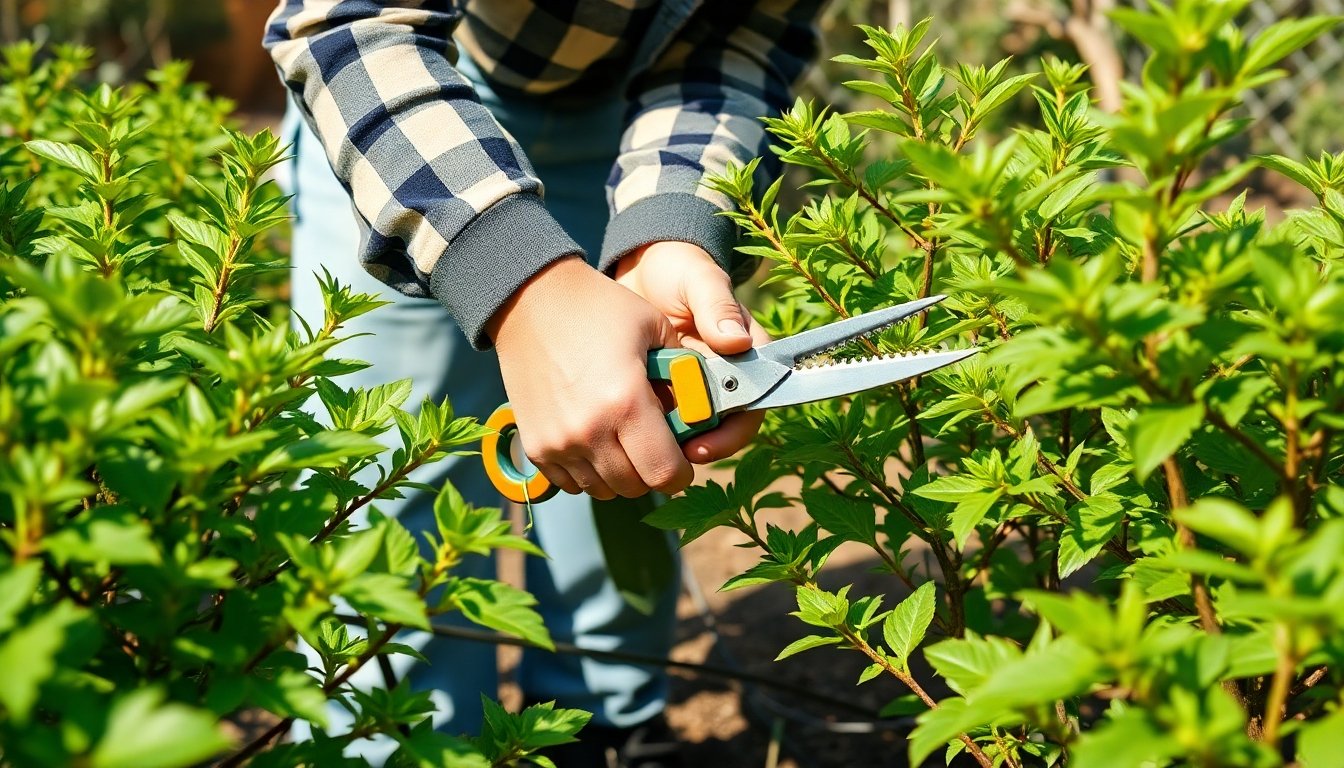 Proceso de poda de melisa toronjil