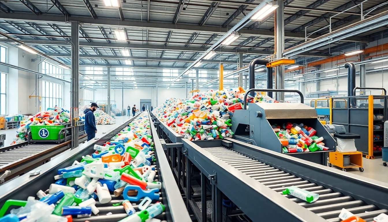 Proceso de reciclaje de plástico en una recicladora especializada