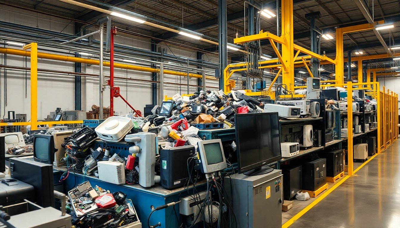 Proceso de reciclaje de televisores