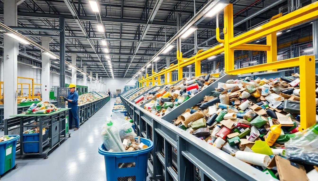 Proceso de reciclaje en una planta moderna