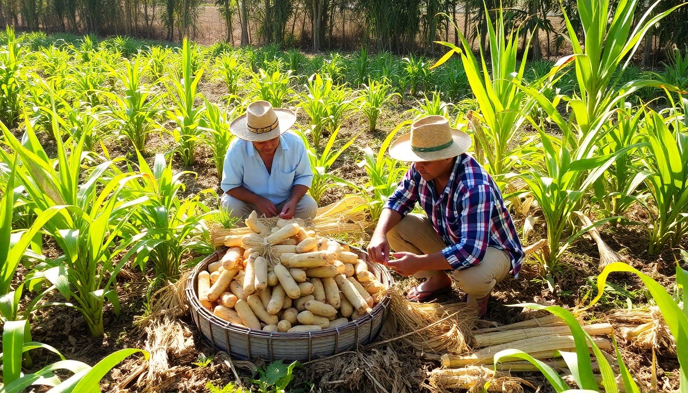Proceso de recolección de yuca
