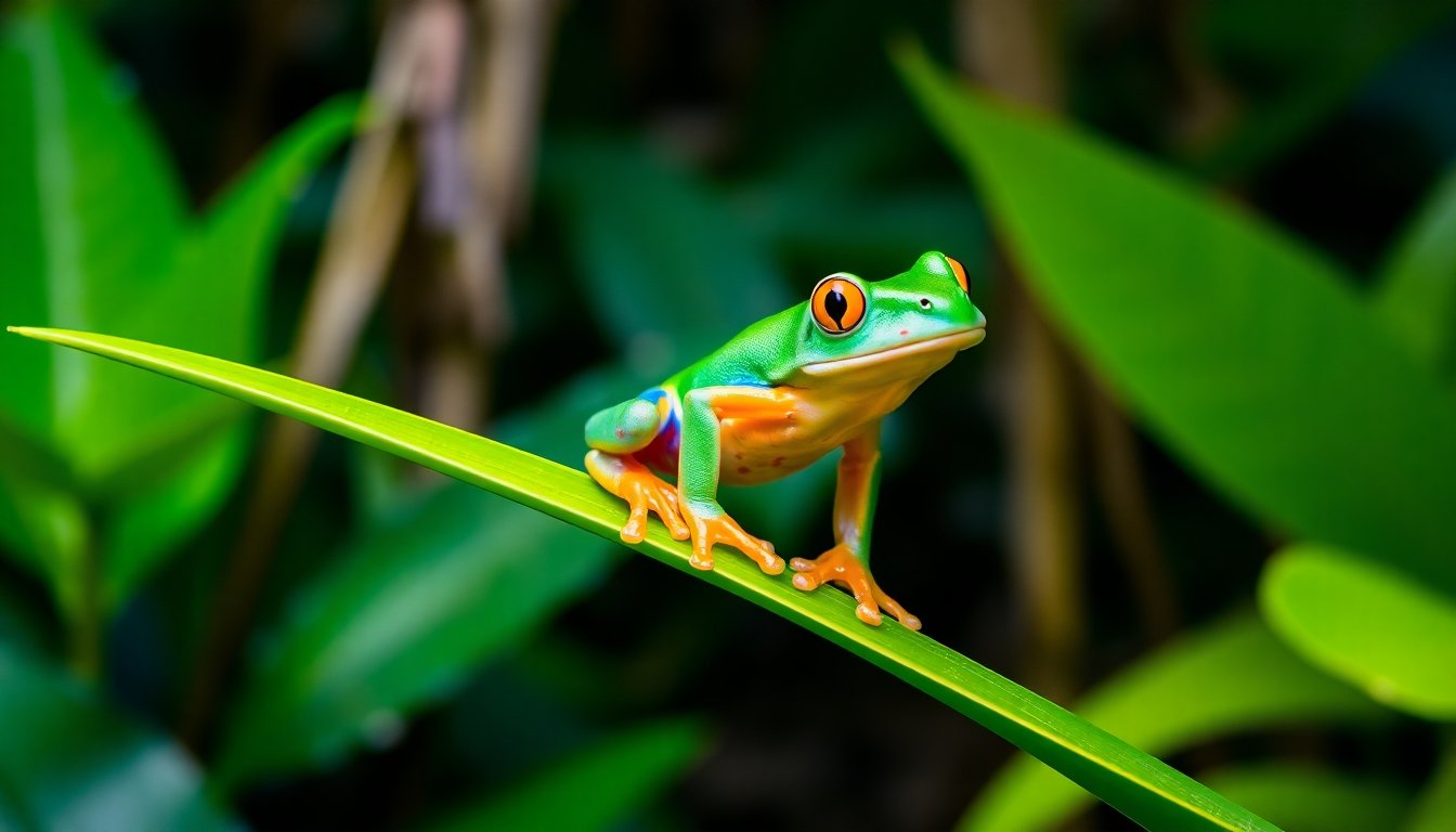 Rana con colores vibrantes