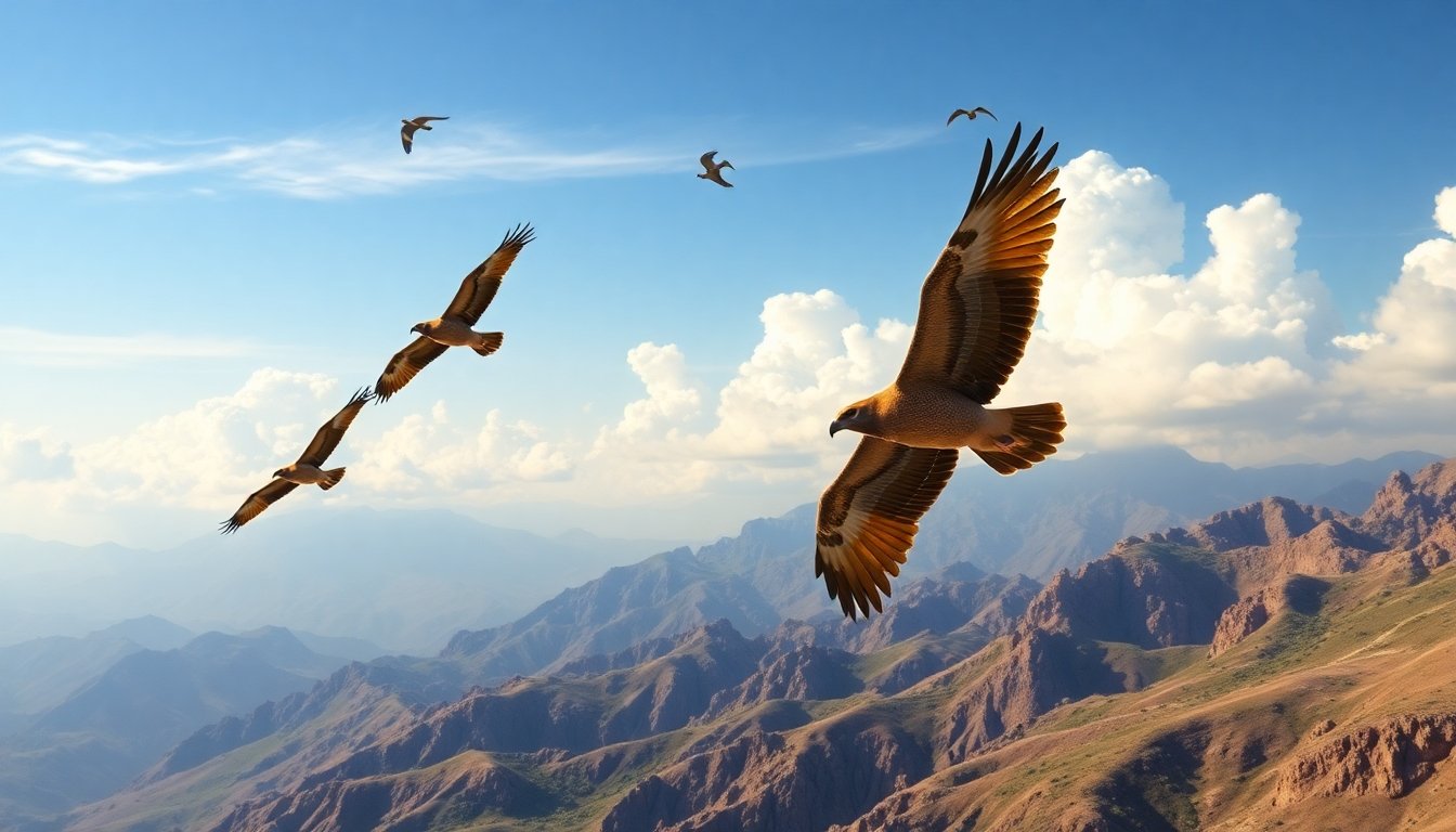 Rapaces del Atlas en vuelo