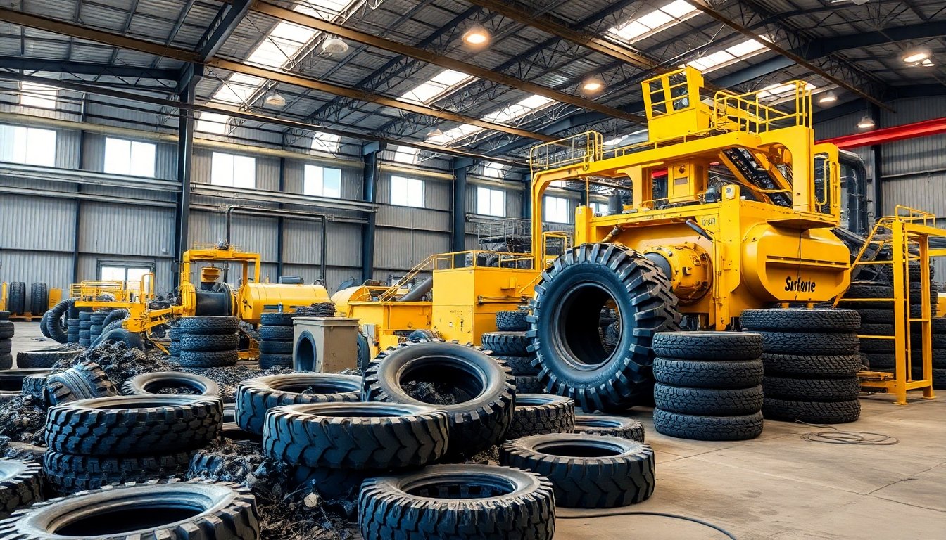 Recicladora de neumáticos en operación en Alemania