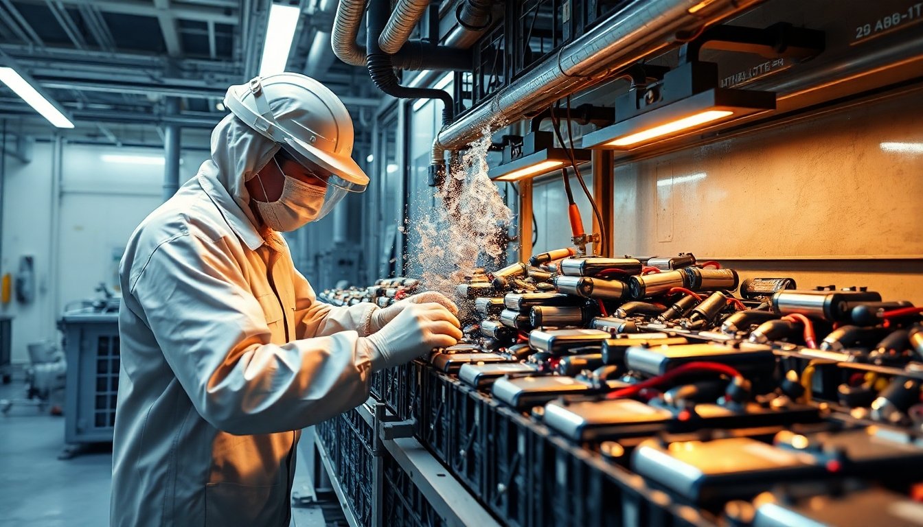 Reciclaje de baterías de litio en proceso