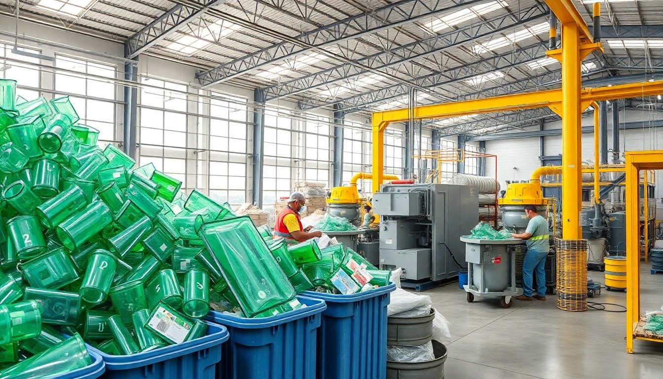 Reciclaje de vidrio y metales en una planta de reciclaje