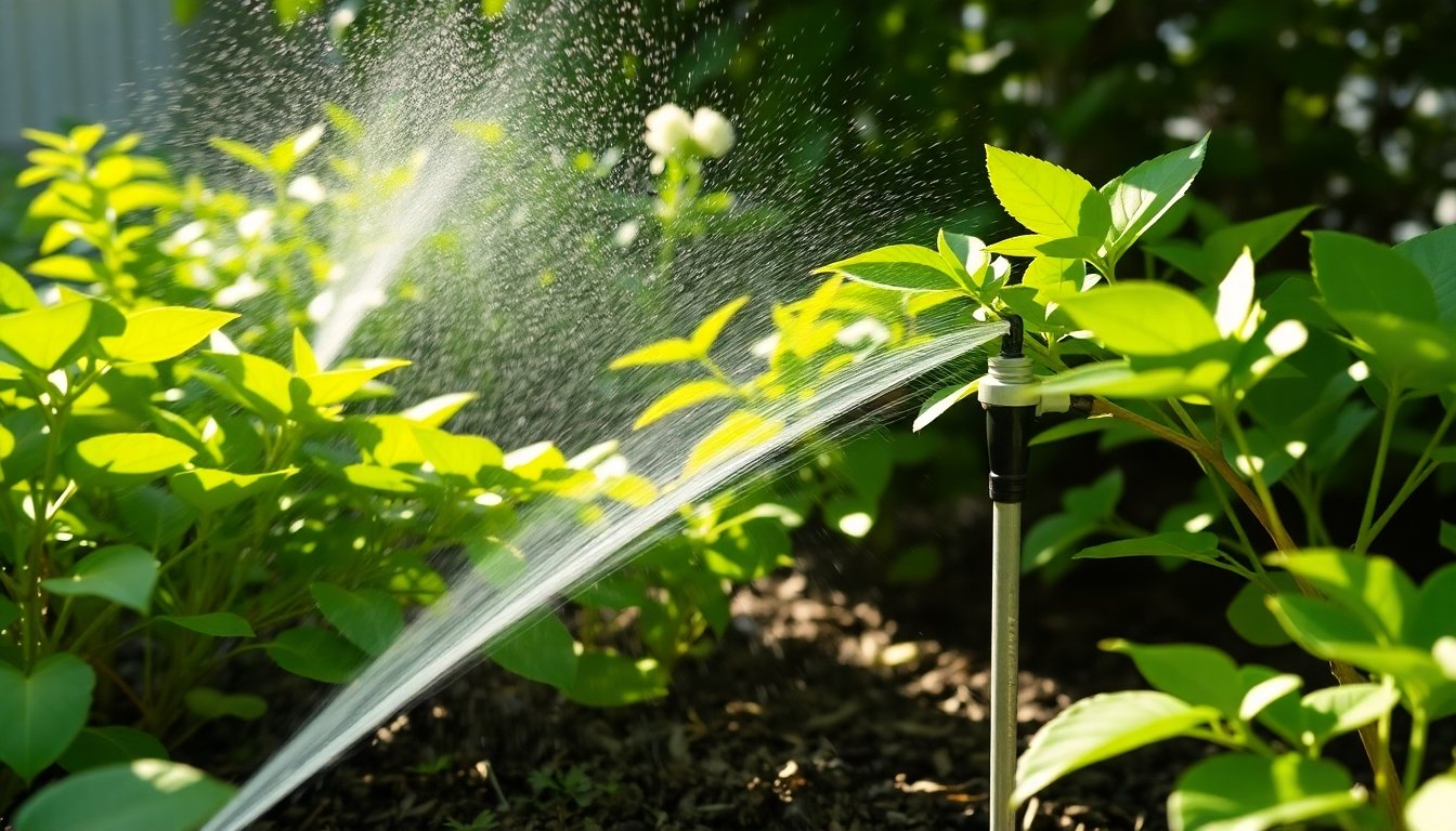 Riego de plantas para sombra